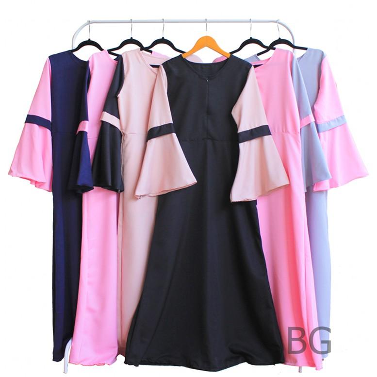 MARBELLA DRESS | BAJU MUSLIM GAMIS SYARI WARNA PUTIH GAUN FASHION MURAH PEREMPUAN JUMBO POLOS
