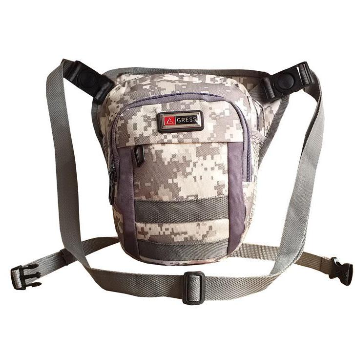 Tas Selempang Pria Gress - Tas Pinggang - Tas Paha 3in1 LLC0255 Army Tactical - Gray