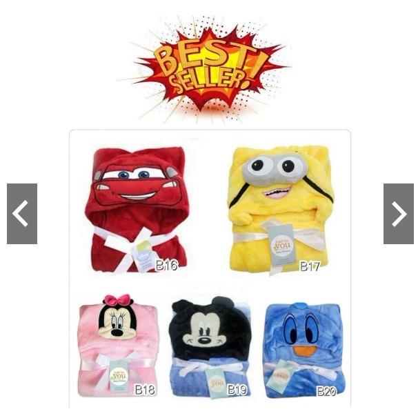 Selimut topi bayi carter karakter / Selimut boneka