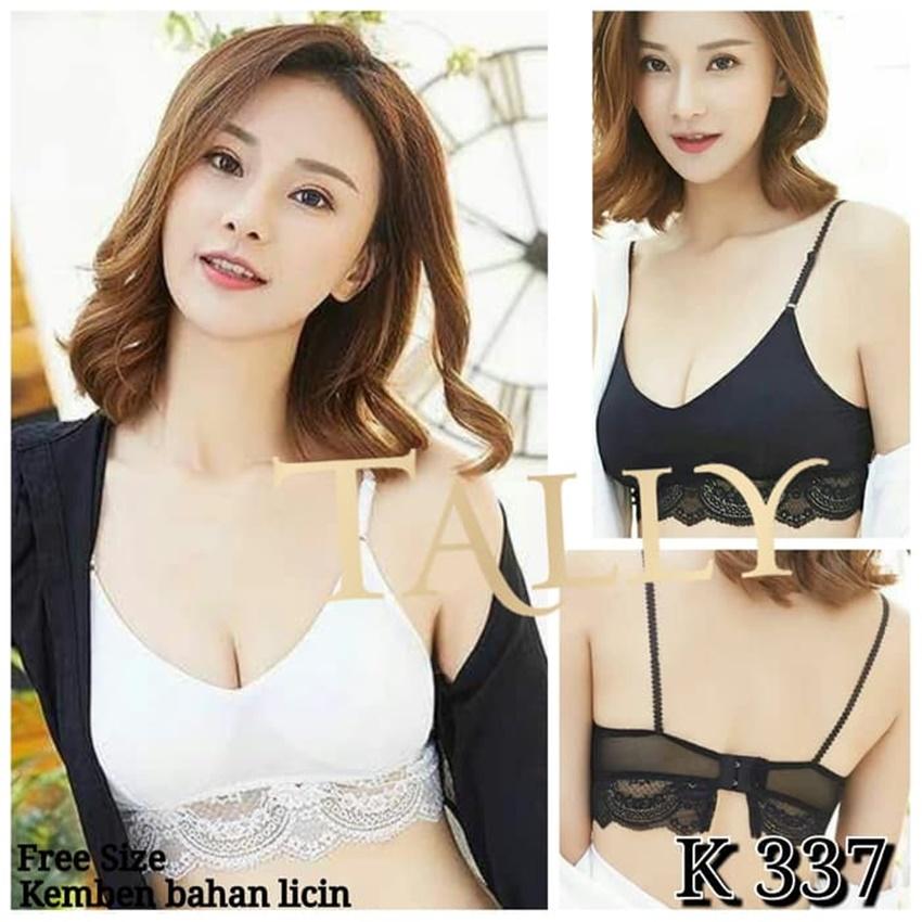 METRO STORE - Bra Kemben 337 Renda Brukat Tank Top Bahan Licin Bralette Tanktop