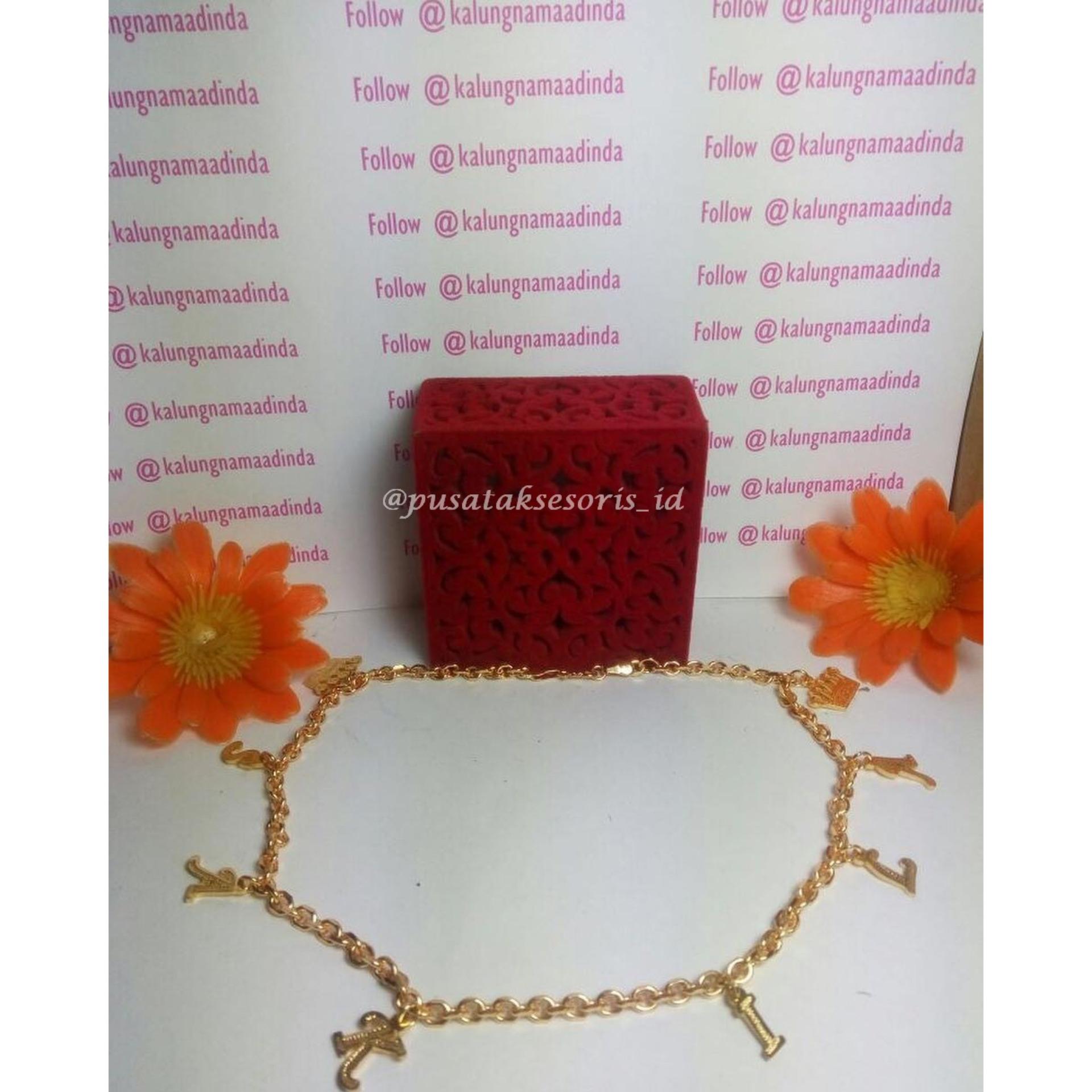Jual Gelang Nama Gold Lapis Emas 24 Karat Bisa cetak sesuai nama