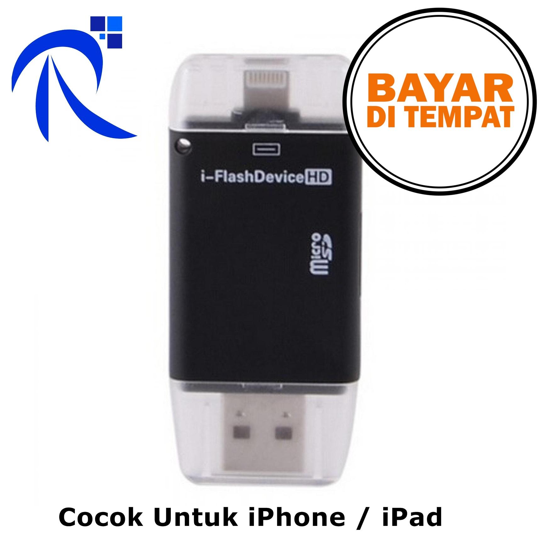 COD iFlashDevice External Storage OTG Card Reader for Apple iPhone / iPad - Black / Hitam / White / Putih - Alat Transfer Data Ringan Kecil FREE ONGKIR
