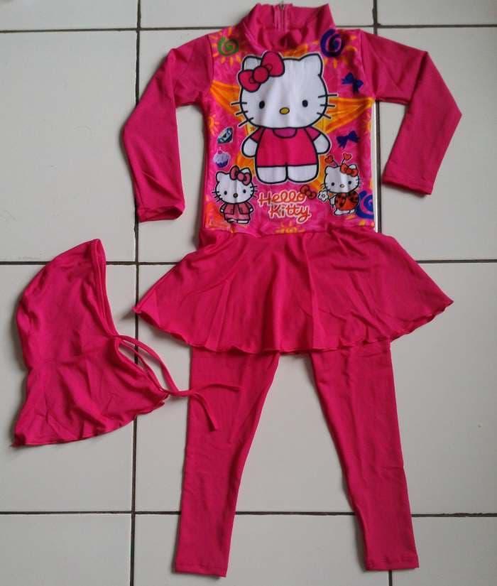 HOT SPESIAL!!! RNKD16 - Baju Renang Anak Muslim Hello Kitty Pink - 91dkkE