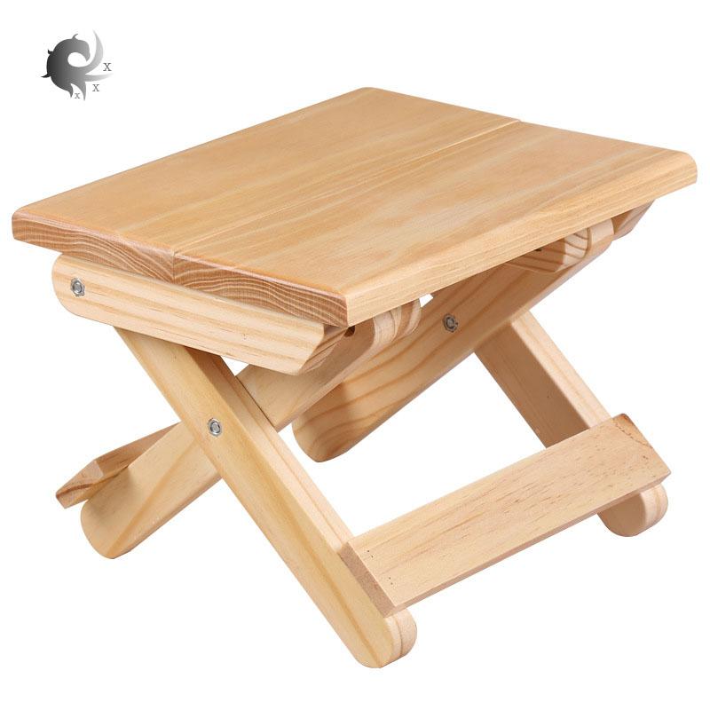 Bangku kayu solid lipat, portabel, rumah tangga kayu solid Mazar, kursi memancing luar ruangan, bangku kecil, bangku persegi, kayu pinus berkualitas tinggi, desain ergonomis, tahan lama, pengerjaan halus (19 * 24 * 17.8cm)