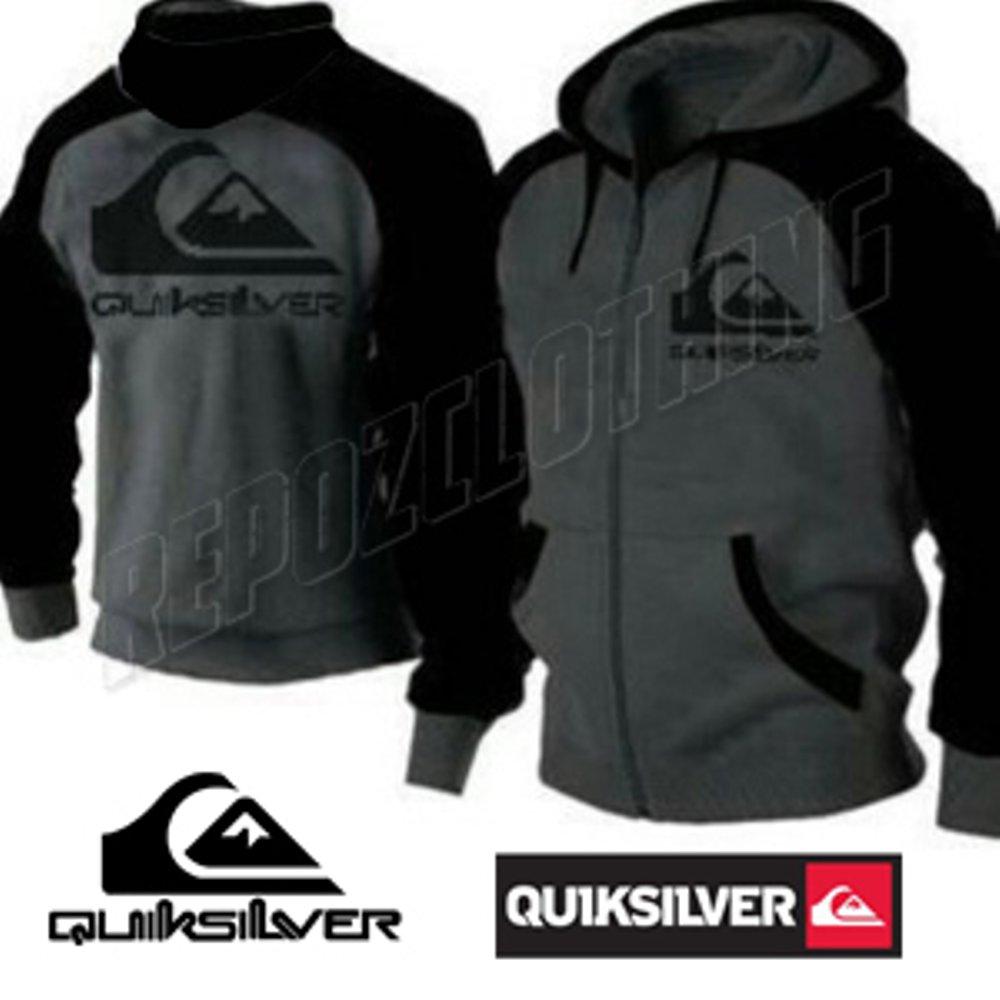 jaket sweater hoodie zipper abu quicksilver terbaru terlaris
