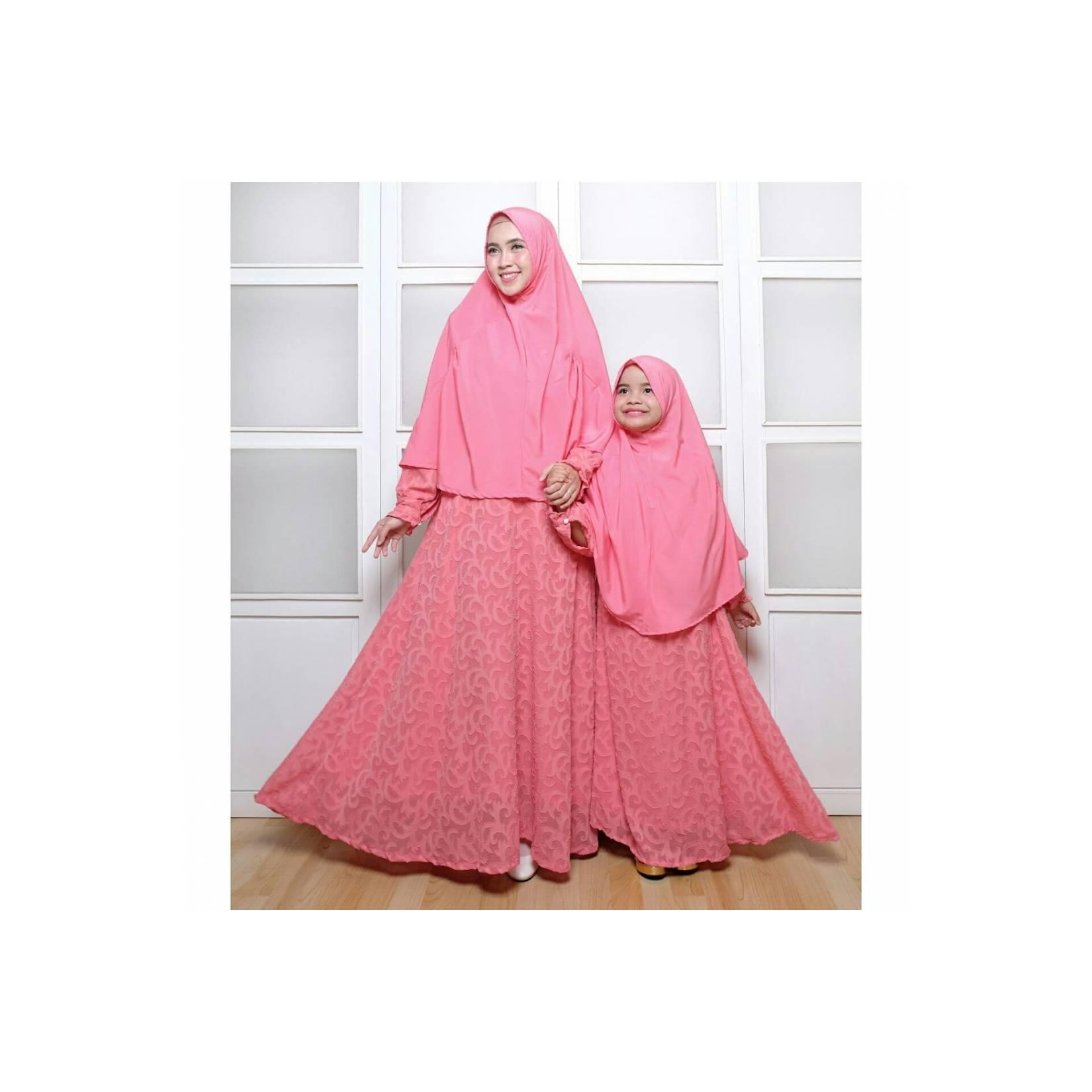 gamis abaya syar'i ibu dan anak katun jepang spesial lebaran