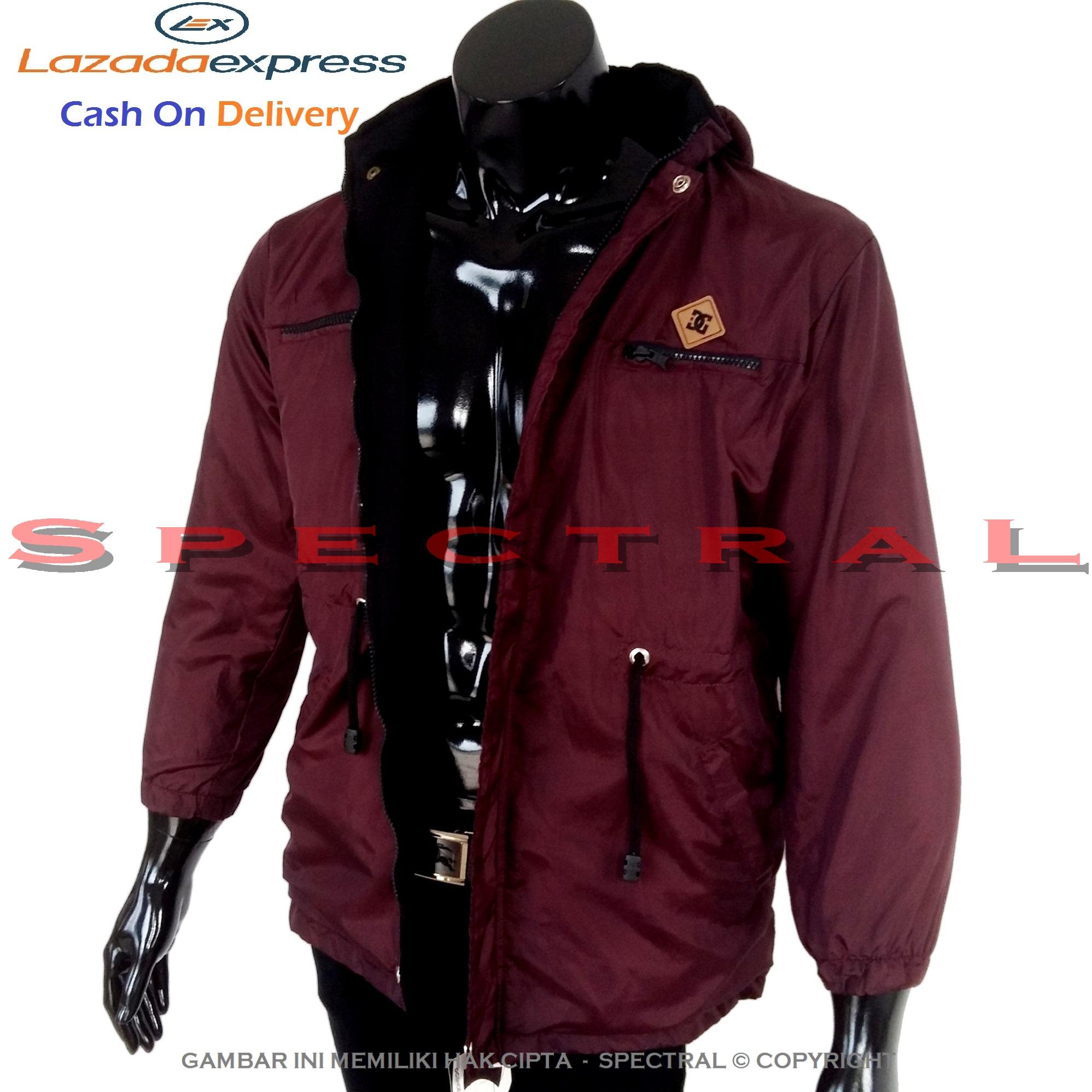 Spectral – Jaket PARKA Merah Maroon Parasut Bolak Balik Jacket Sweater Hoodie Switer Jeans Parka Switer Bomber