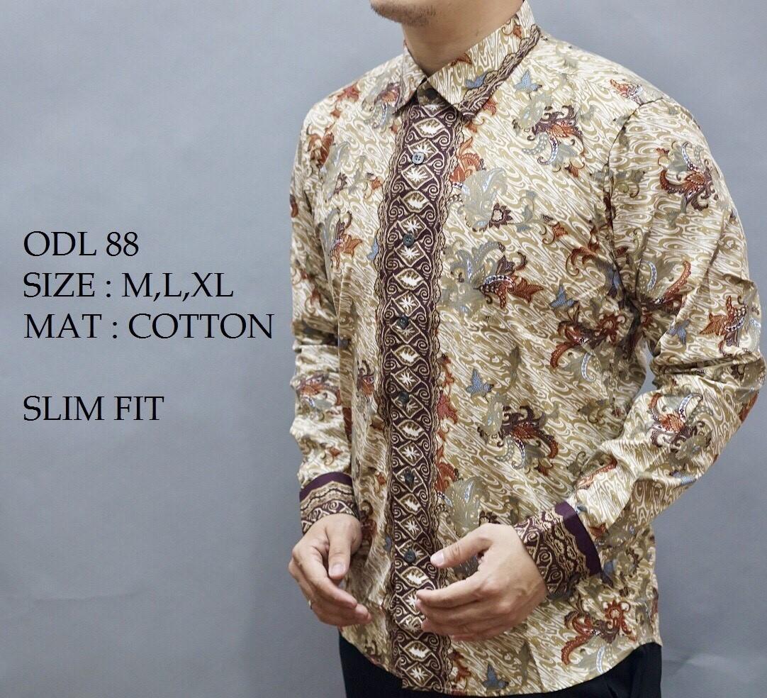 Baju Kemeja Batik Pria Slimfit Motif Modern Bahan Lembut Dan Adem Tidak Mudah Luntur Terbaru 2018