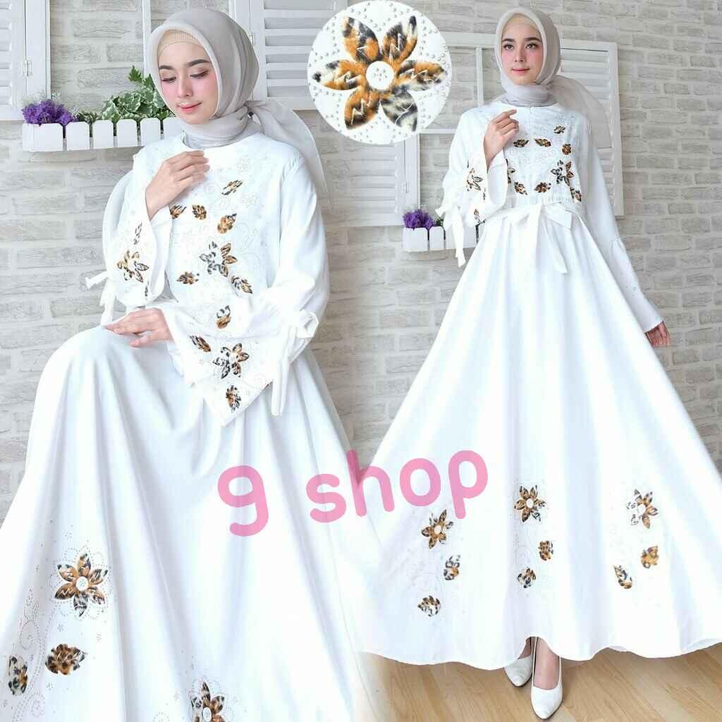 9 Shop Baju Gamis Syari Dress Maxi Muslim Wanita BUNGA (No Jilbab) / Baju Muslim Wanita / Gamis Muslim / Dress Muslimah / Syari'i Muslimah / Gamis Dress / Gamis Emboss / Gamis Murah / Gaun Muslim / Gamis Remaja / Gamis Terbaru