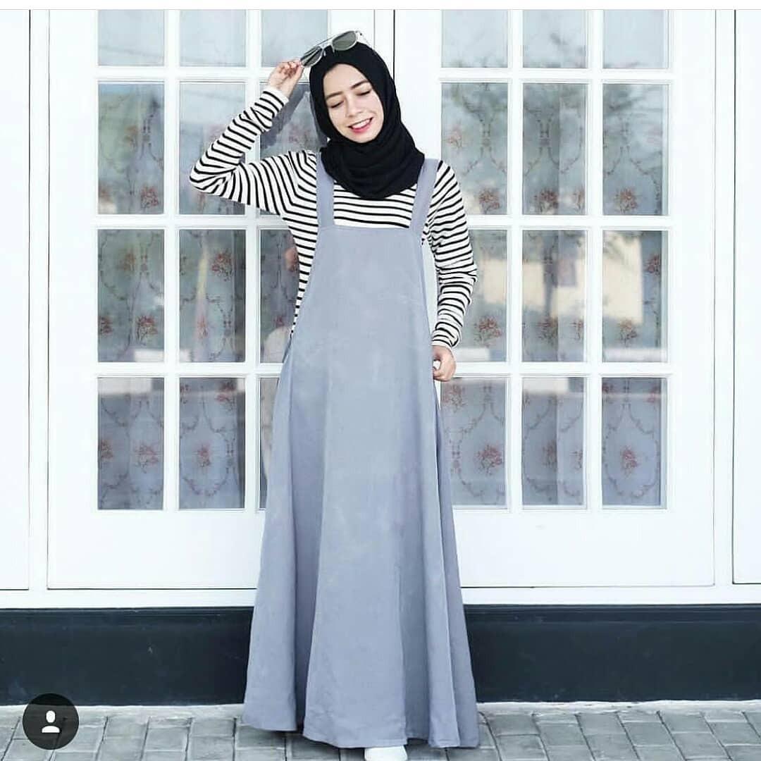 New Baju Original Azmi Set 2IN1 Overall Rok Setelan Atasan + Celana Fashion Wanita Pakaian Muslim Cewek Hijab Casual