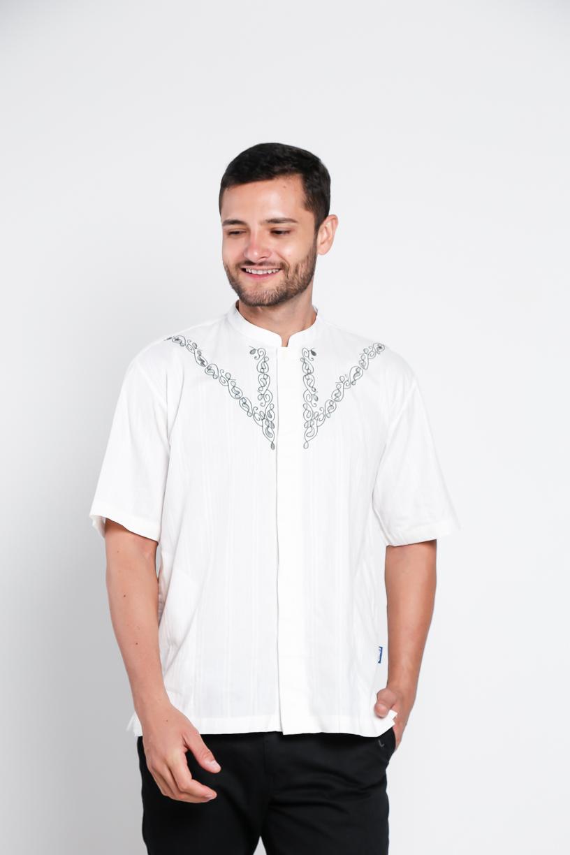 Aitana Baju Koko Pria Bordir YN-11715-SS Broken White