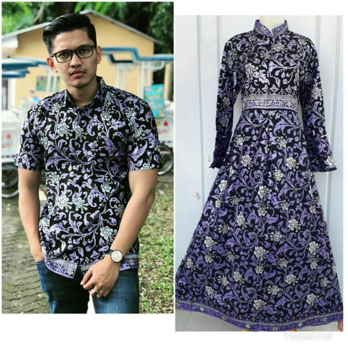 Couple Batik Gamis Prada Simple Elegan/Sarimbit Suami Istri/Sarimbit Segala Acara/Cople Bagus