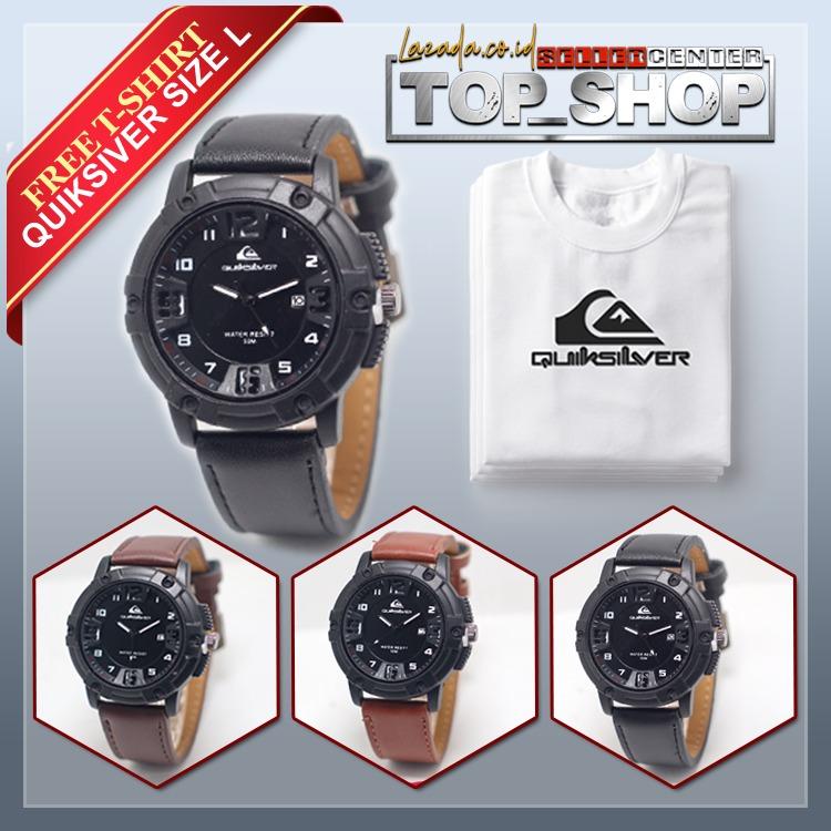 jam tangan pria quick silver gratis kaos quick silver