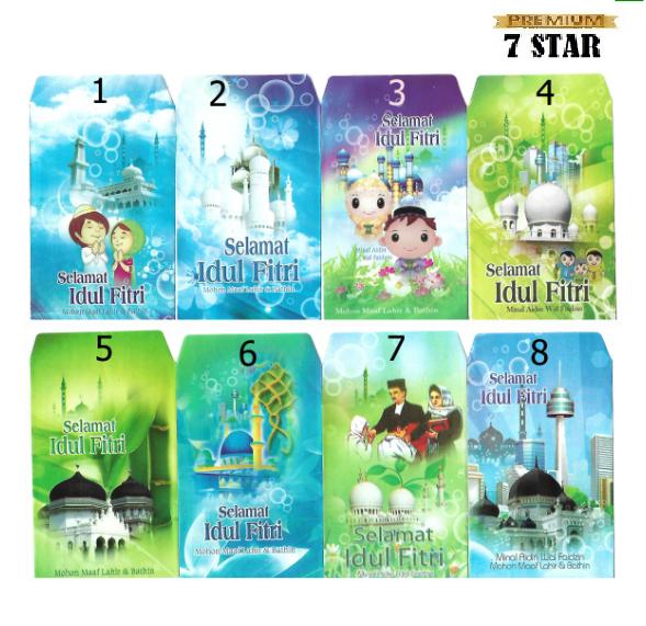 PROMO BUY 10PCS GET 10 PCS 7STAR - Amplop Lebaran 7STAR Berkarakter / Angpao Lebaran / Amplop Idul Fitri UK.10x7CM - 20Pcs