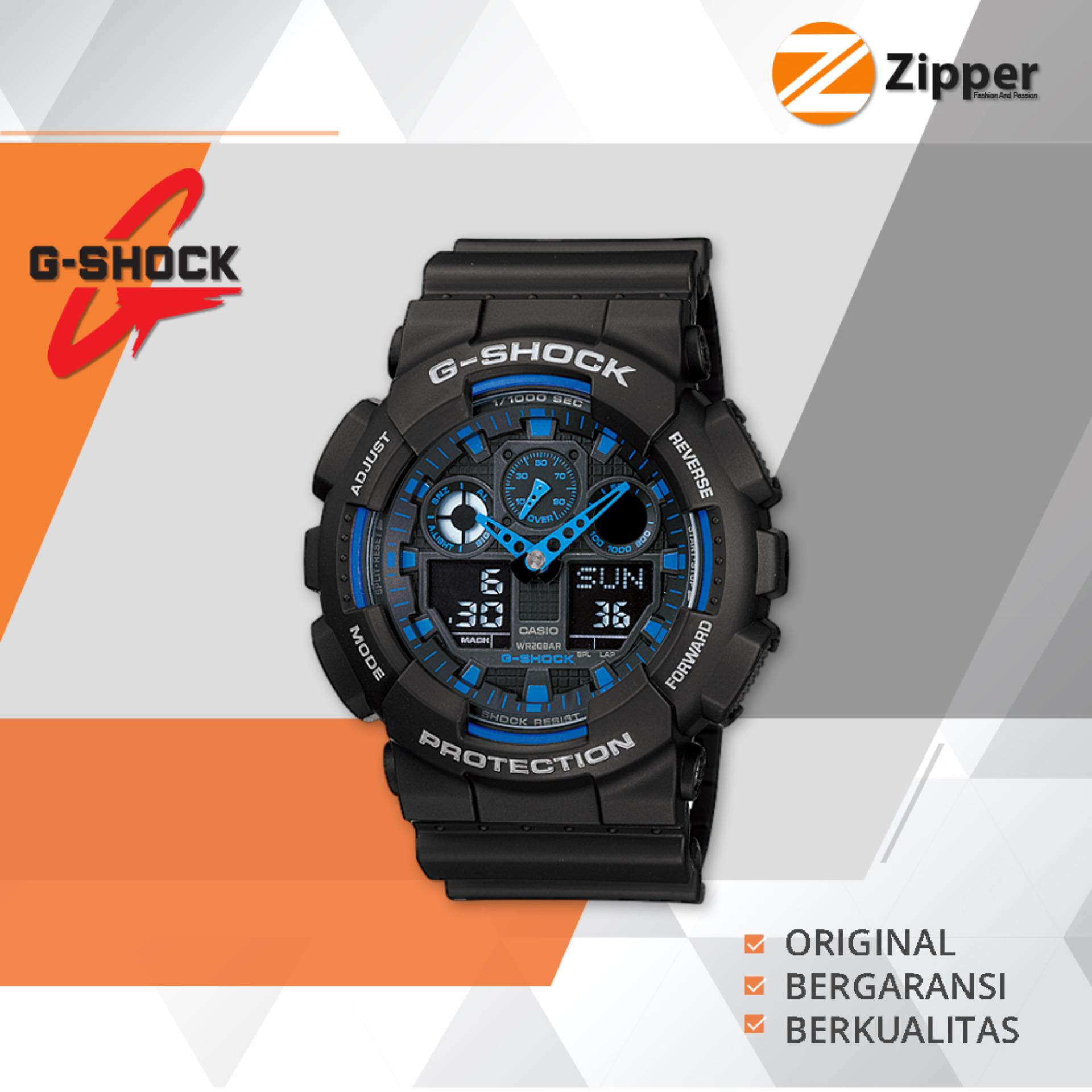 Casio G-Shock Jam Tangan Pria Analog Digital GA-100 Series - Tali Karet PROMO