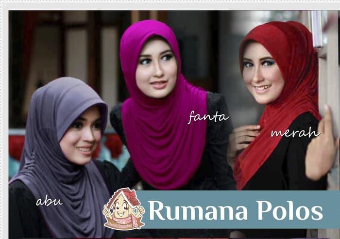 Jilbab Langsung / Instan / Syria / Bergo Rumana Polos Jersey - Bata