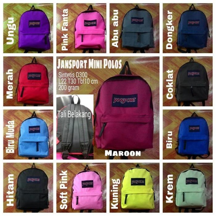 PROMO!!!! Tas ransel Jansport mini polos aneka warna