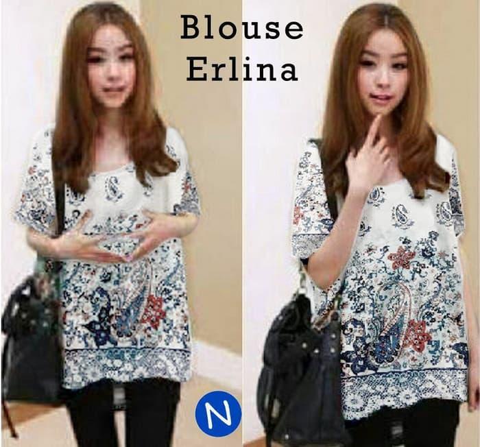 53253-blouse erlina / Baju wanita / gamis / baju atasan wanita / Baju wanita murah / baju wanita jumbo / baju polos / baju wanita polos / baju pesta / kemeja wanita / baju couple / dress
