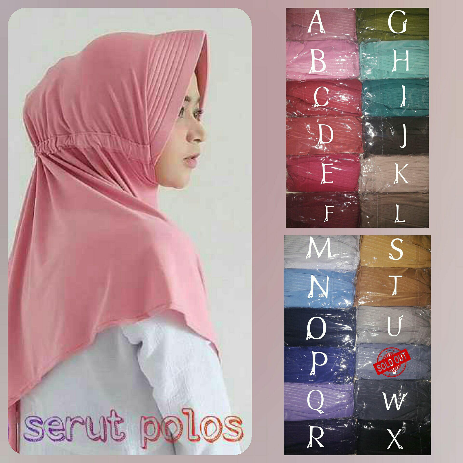 Jilbab hijab serut polos lycra jokowi