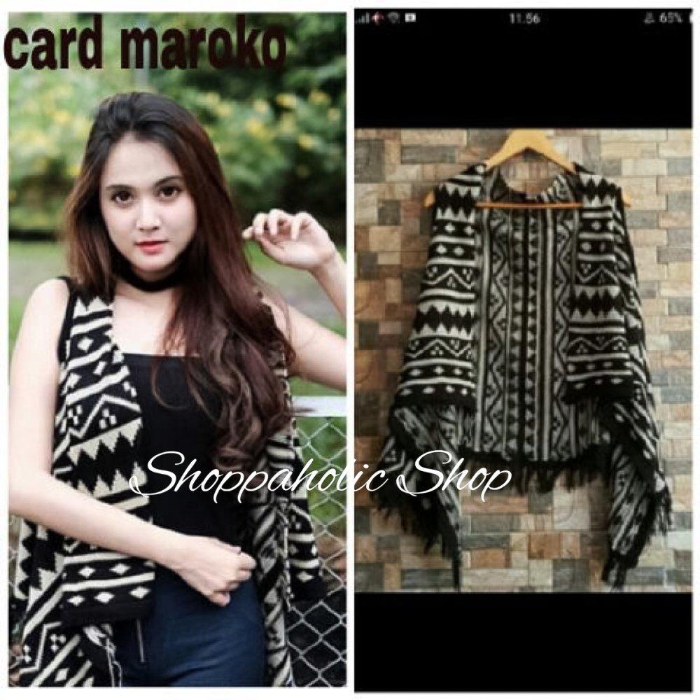 Shoppaholic Shop Cardigan Wanita Maroko / Jaket Denim / Denim Jacket / Jaket Bomber / Jaket Wanita / Jaket Denim Wanita / Outer Wanita / Outer Cewek / Outwear Wanita / Cardigan Cantik / Vest Wanita