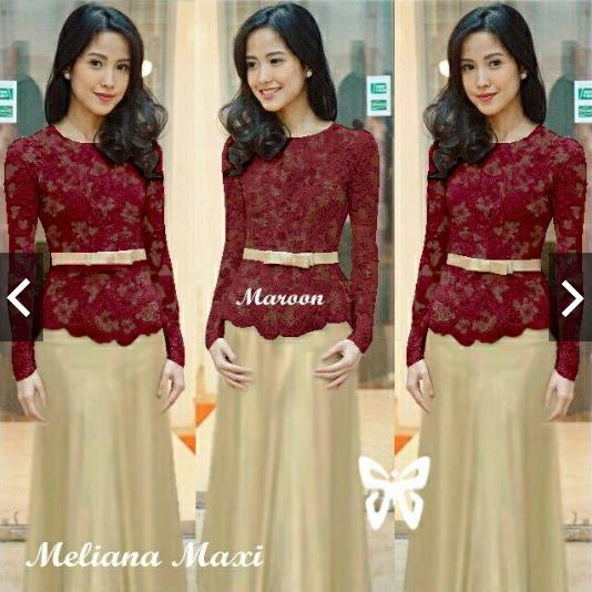 MoslemWear Kebaya Pesta Modern Brukat Gamis Kebaya Pesta Brokat Wisuda Remaja Maxi Dress Terbaru Lengan panjang - Gaun Pesta Party Maxy Dress Hijaber - Fashion Baju Kondangan Muslimah Muslim Wanita - Hijab Jilbab Batik ihmeliana