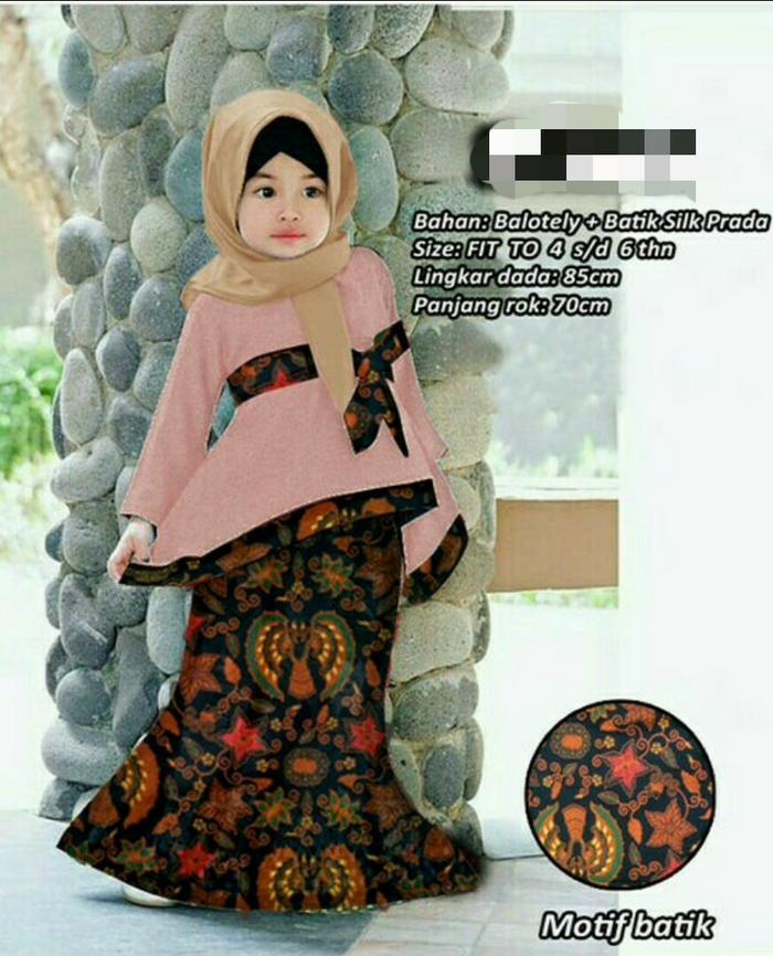 Baju Gamis anak kebaya kombinasi batik/balotely/hijab anak perempuan
