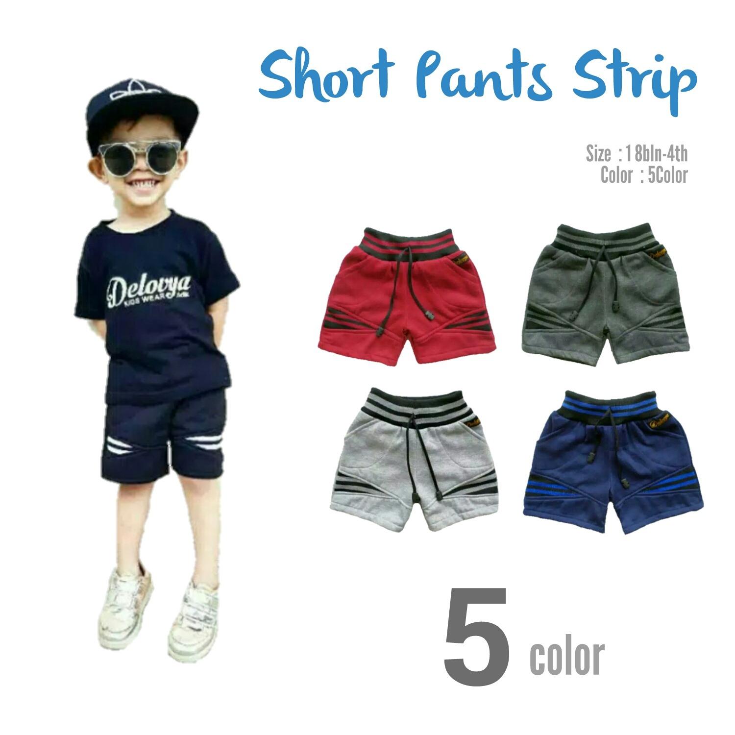 Paket Grosir 5 pcs Celana Pendek Anak Short Pants Strip