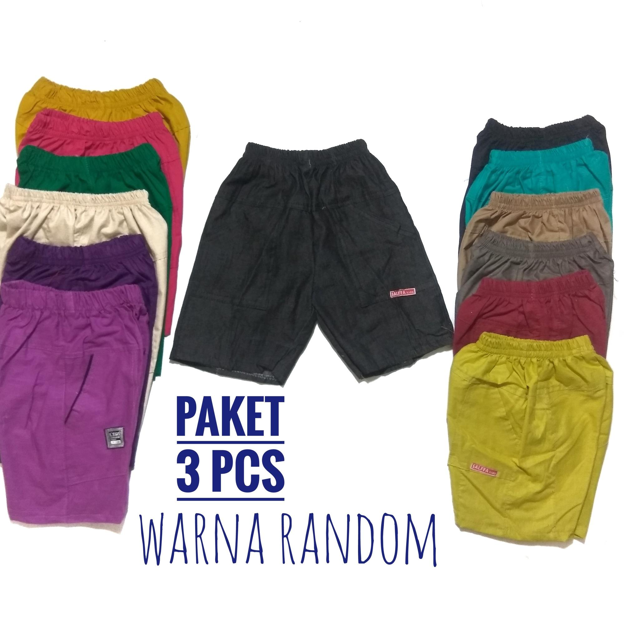 paket 3 pcs celana santai anak polos size s dan m
