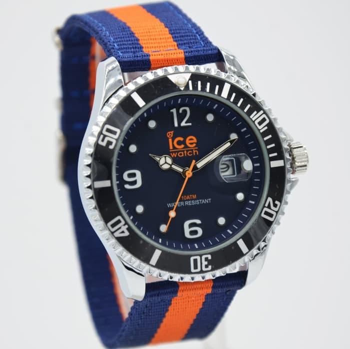 Jam Tangan Wanita / Jam Tangan Pria Jam Tangan Pria / Cowok Murah Ice Watch Kanvas Blue Orange