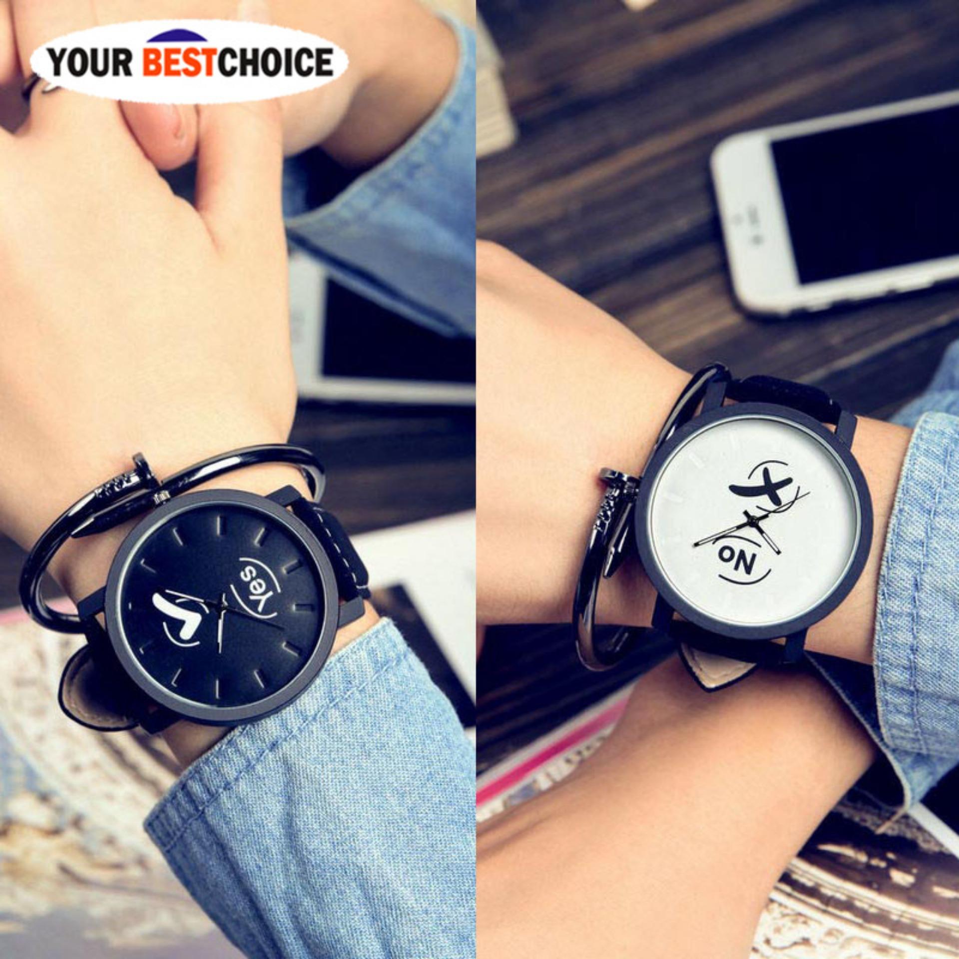 YBC 1 Pasang Beberapa QUARTZ OG Watch Kasual PU Kulit Tali Jam Tangan-Intl