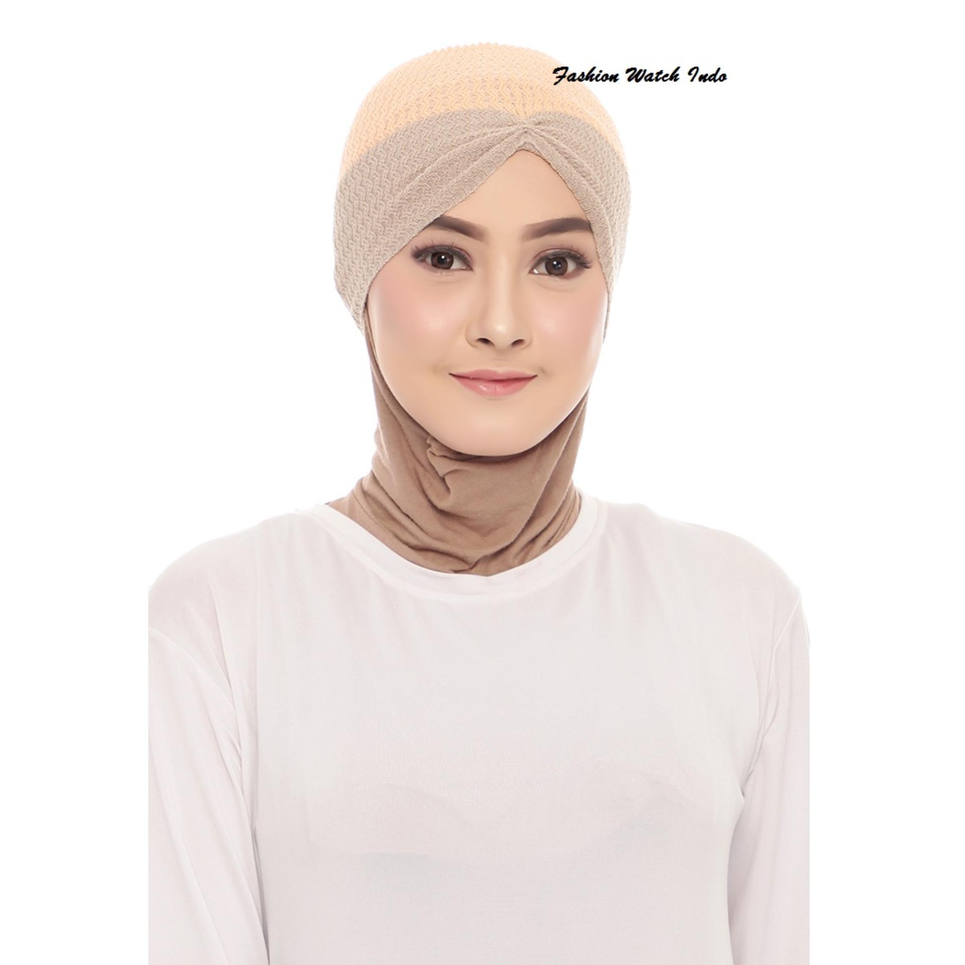 Bandana Rajut Kerut Anti Pusing 2 Warna Bisa Bolak Balik - Beli 5pcs Gratis 1pcs