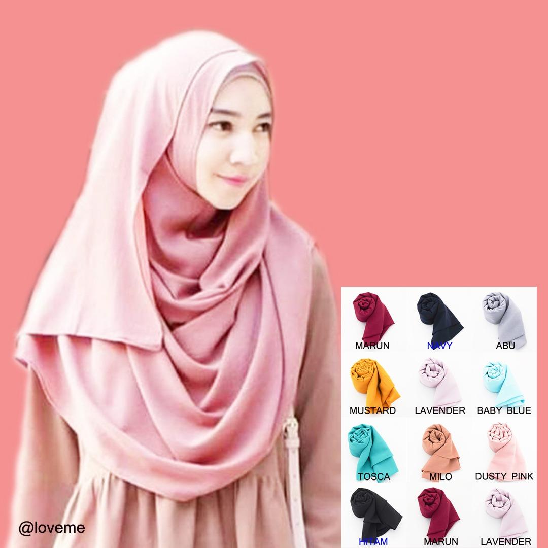 Loveme Pashmina Instan Hijab Instan Pastan Jilbab Instan Kerudung Pashmina Polos 1 Lubang