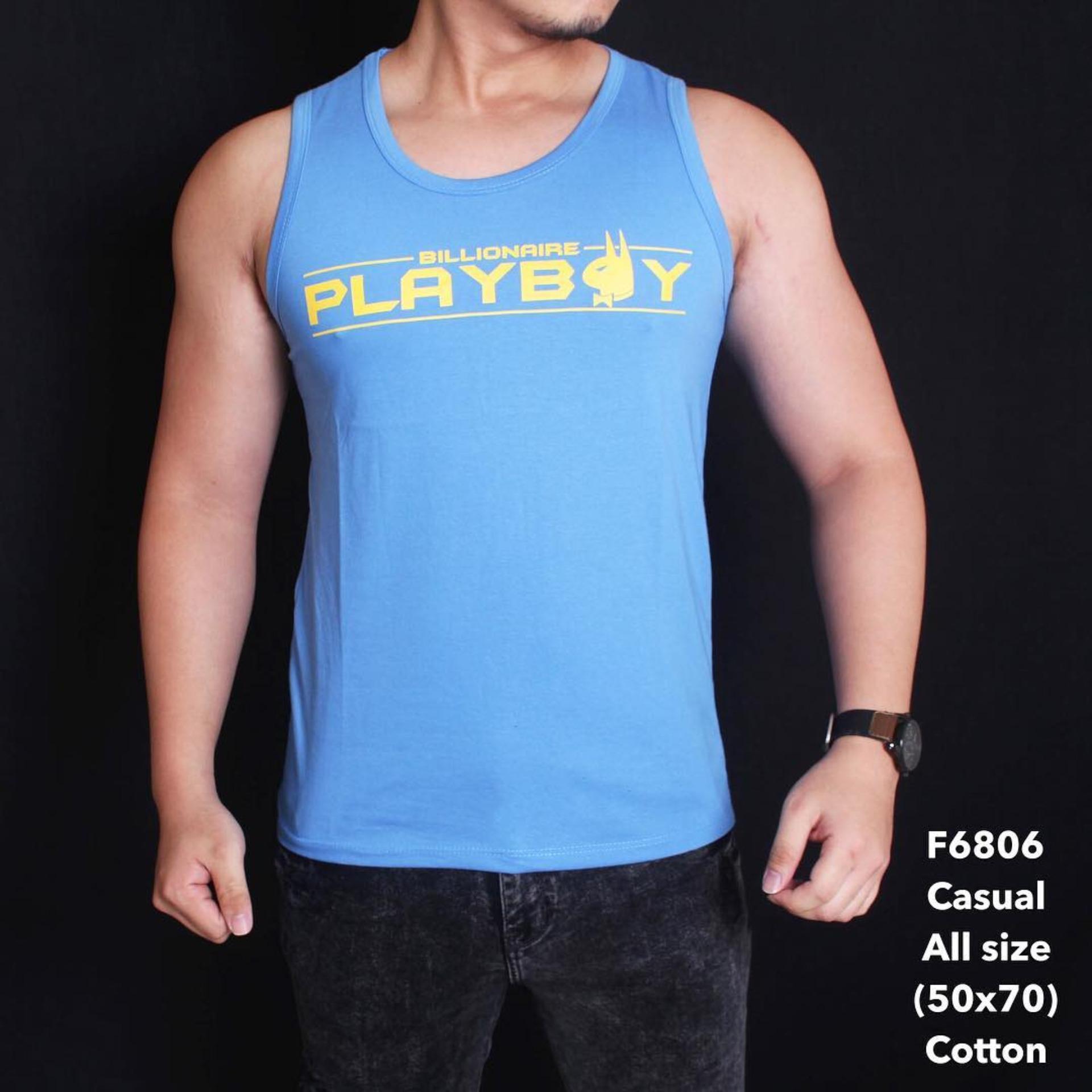 Singlet Tanktop Pria Playboy Light Blue F6806