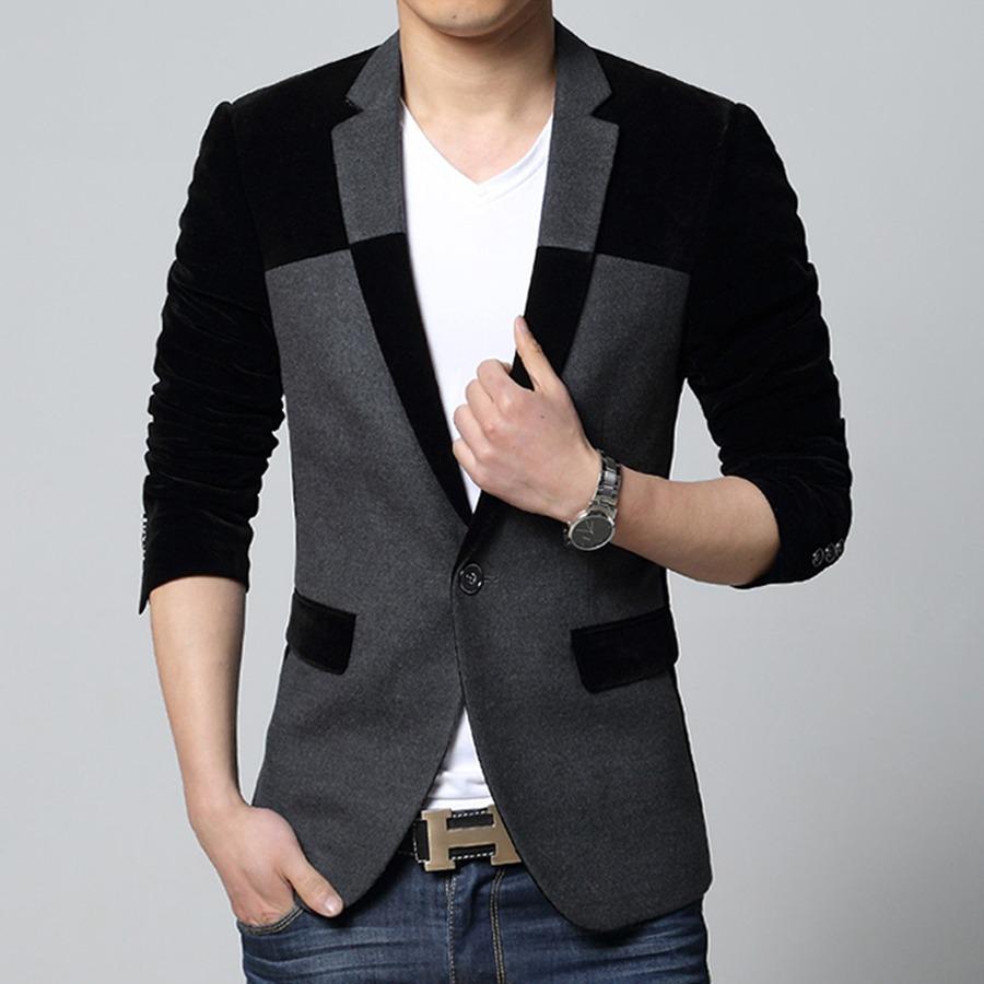 Jaket Kulit - Blazer Pria Comby Executive Style Hitam Grey
