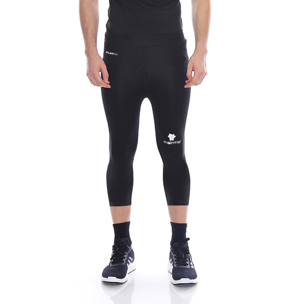 Tiento Baselayer Celana Ketat Sebetis Hitam Putih Leging Pants Legging Wanita dan Pria Compression Lari Senam Zumba Yoga Running Futsal Sepakbola Renang Diving Voli Sepeda Original