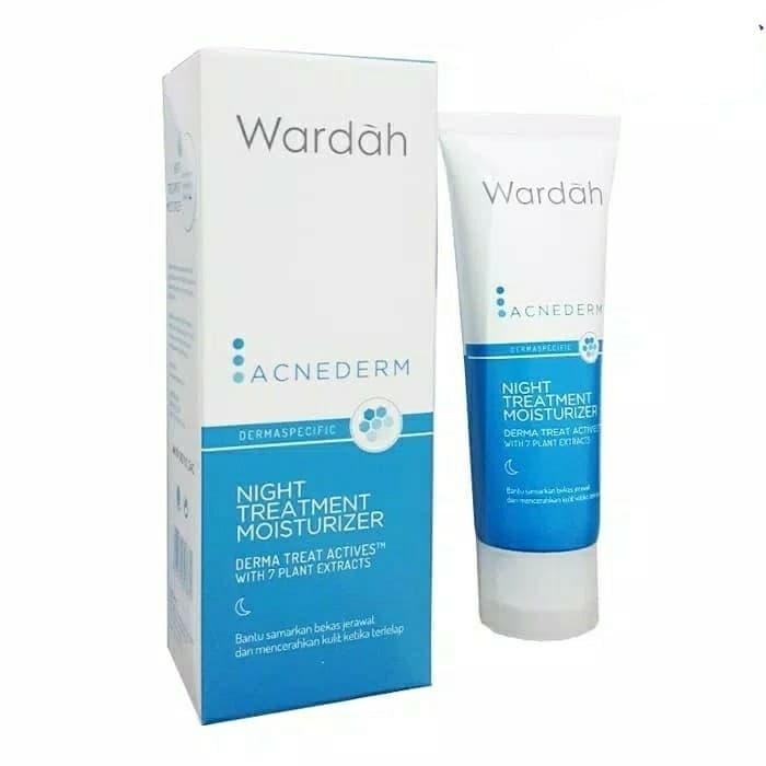 WARDAH ACNEDERM NIGHT TREATMENT MOISTURIZER / Wardah acne / Acnederm Night Treatment Moisturizer / night cream acne wardah