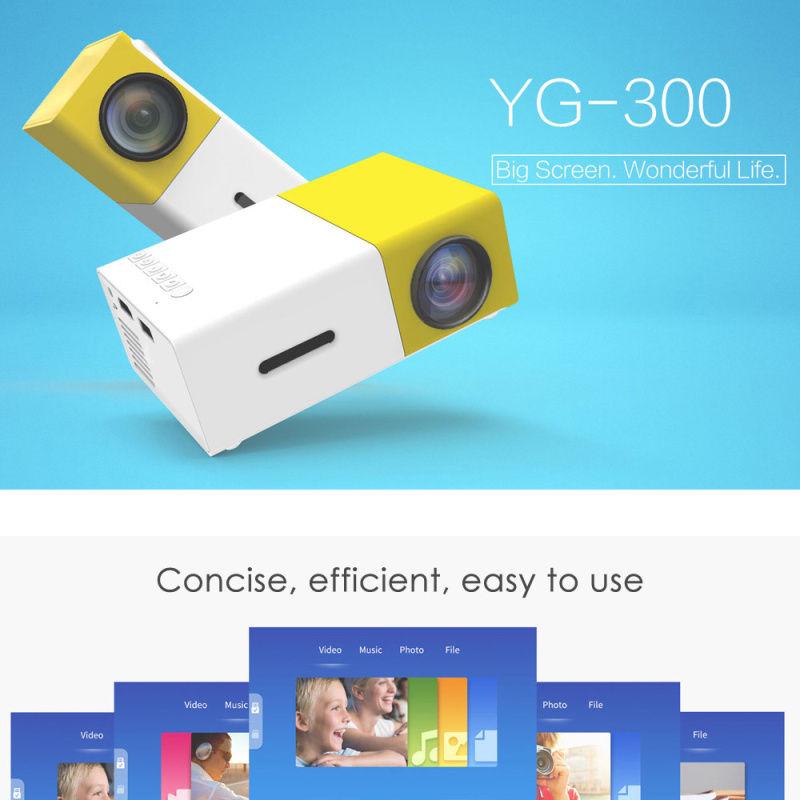 YG - 300 LCD Projector 400 - 600LM 320 x 240 Home Theater - intl