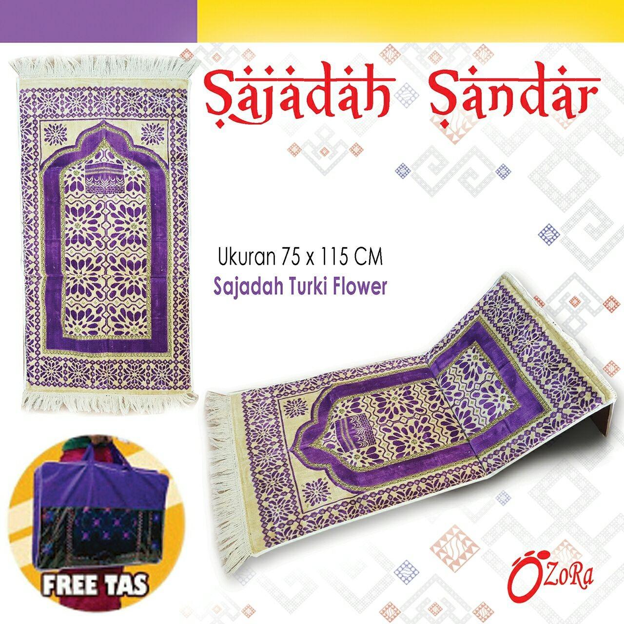 Ozora Sajadah Sandar Lipat Bulu Busa Tebal Turki murah Gratis Tas