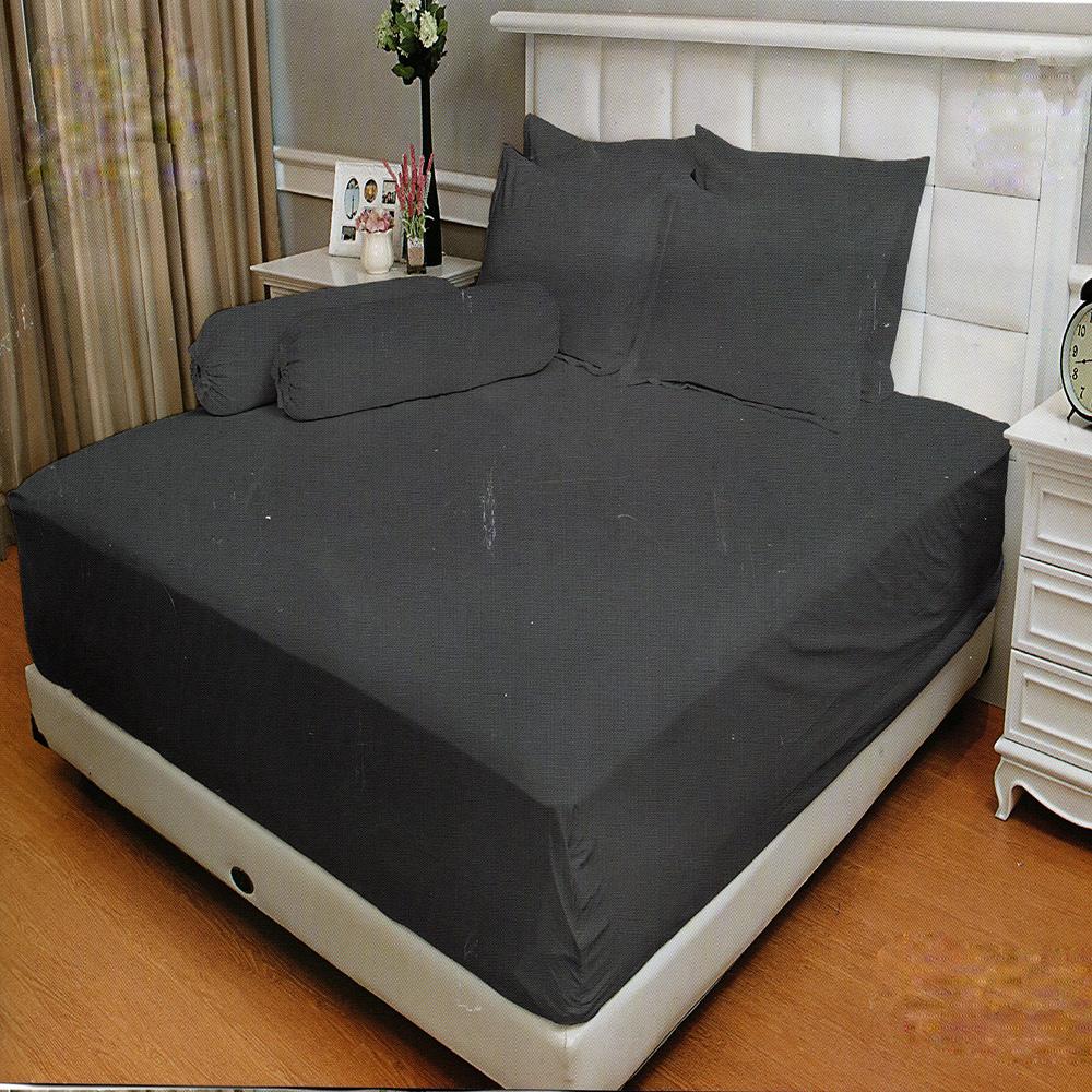 Vallery Quincy Sprei Single 120x200x30 cm Warna Grey