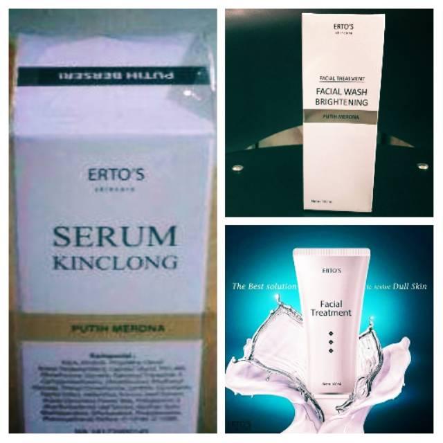 Paket ertos facial wash, serum kinclong dan facial treatment erto's