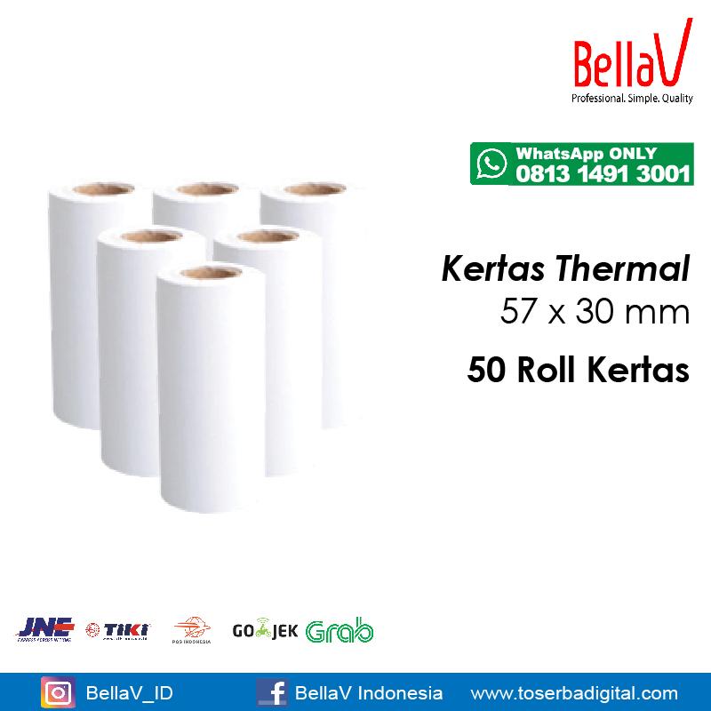 Kertas Thermal Printer Uk 57 X 30 Mm (50 Roll)