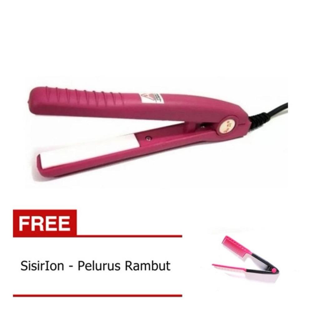 Haidi Catok Pelurus Pengeriting Rambut Mini + Gratis Sisir Ion