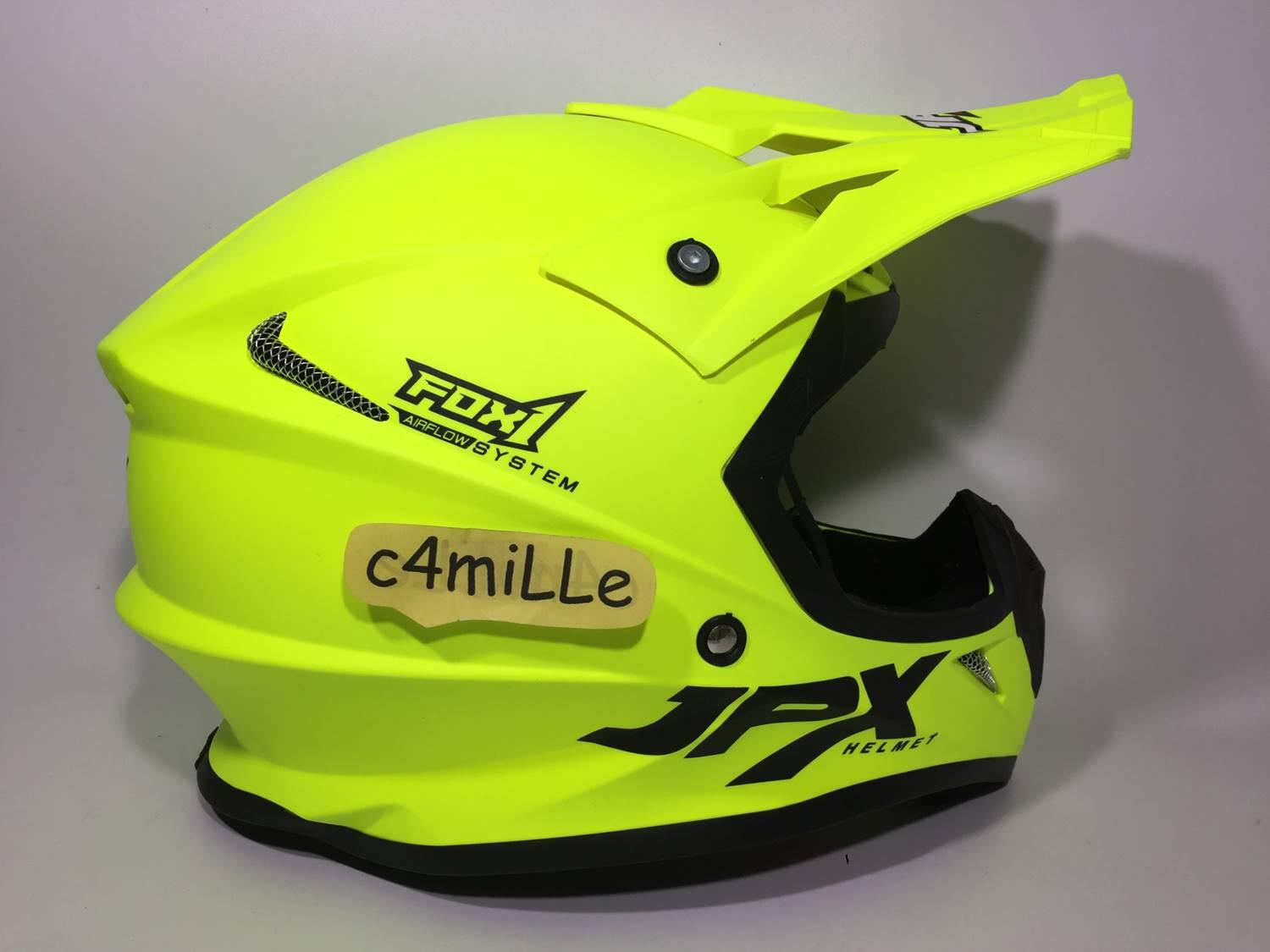HELM JPX CROSS SOLID YELLOW FLUO DOFF TRAIL SUPER CROSS