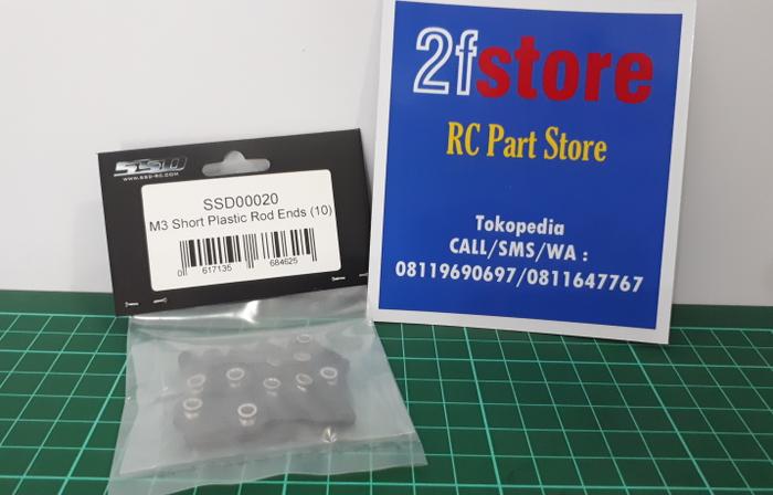 Harga Spesial!! Rod End Plastic Ssd M3 Short 10Pcs - ready stock