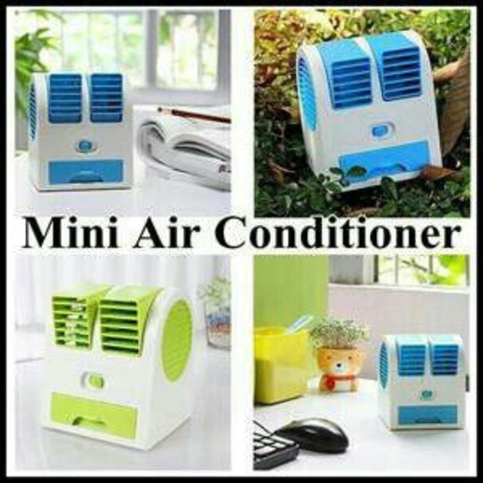 Stok READY AC Portable mini duduk Double Fan/ Mini fan/ Mini Ac Air Conditioning