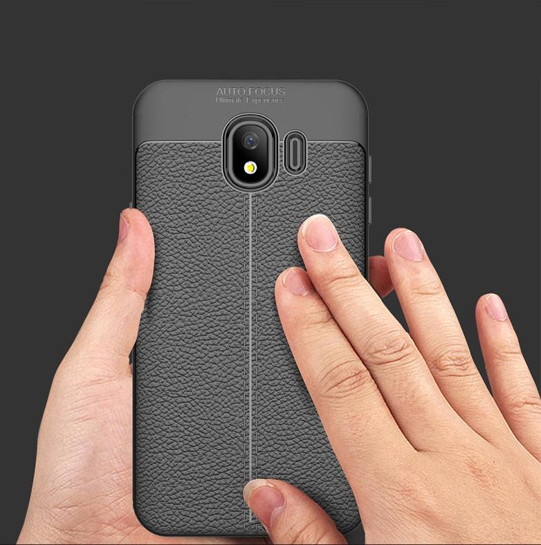 DERMATOGLYPH Leather Carbon SAMSUNG GALAXY J4 2018 AUTO FOCUS RUBER SOFT CASE COVER ULTRA SLIM