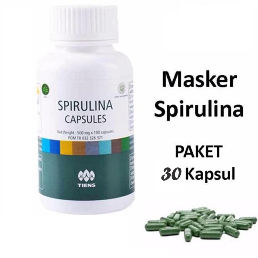 Tiens Masker Spirulina Herbal Pemutih Wajah - Original Tiens Beauty Paket 30 Kapsul