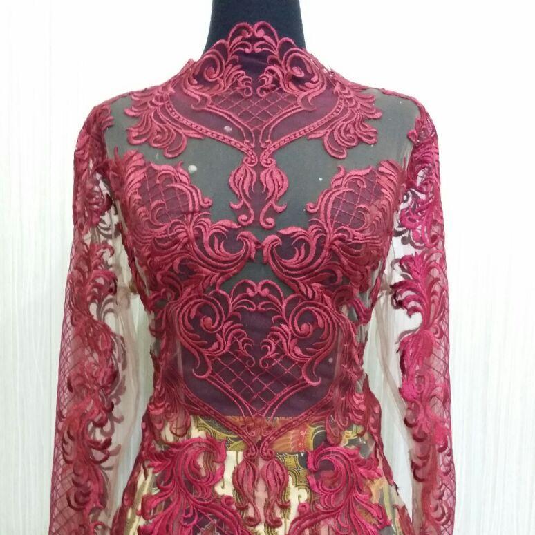 Atasan Baju Wanita Kebaya Wisuda Muslim Lengan Panjang Eksklusif Bahan Brokat Marchessa KBY MRCHSSA RR1540 MRN Arcobaleno Pesan Kebaya Seragam,Jual baju model kebaya wisuda modern terbaru, cocok untuk wisuda, pernikahan, kondangan dan acara resmi lainnya