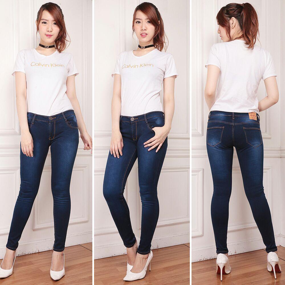 Nusantara Jeans - Celana Jeans Wanita Model Skinny Street Berbahan Soft Jeans Bagus Murah Jahitan Rapi Ripped Ritsleting
