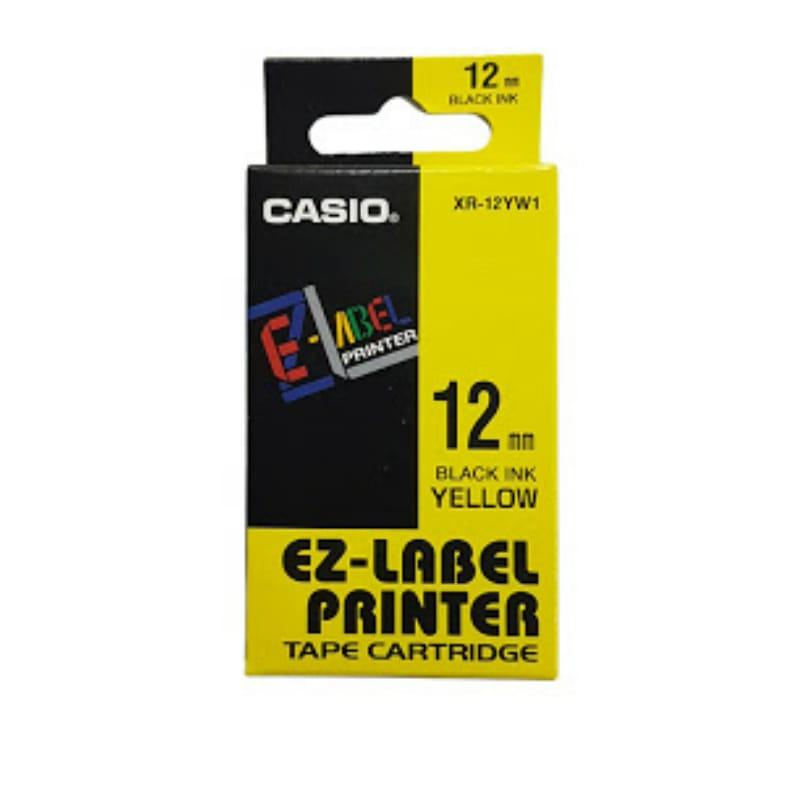 EZ-Label Printer Casio/ 12mm/ Black Ink Yellow/ XR-12YW1/